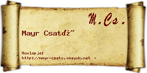 Mayr Csató névjegykártya
